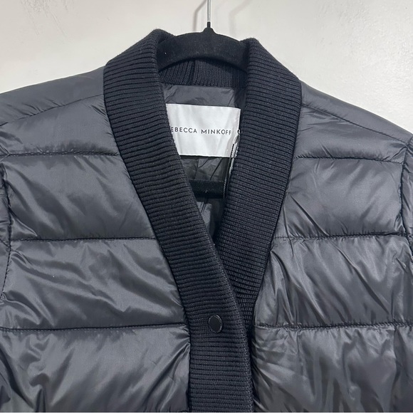 REBECA MINKOFF Women's Black Water Resistant Ribber Trim Puffer Jacket Sz S NWT - Picture 7 of 12